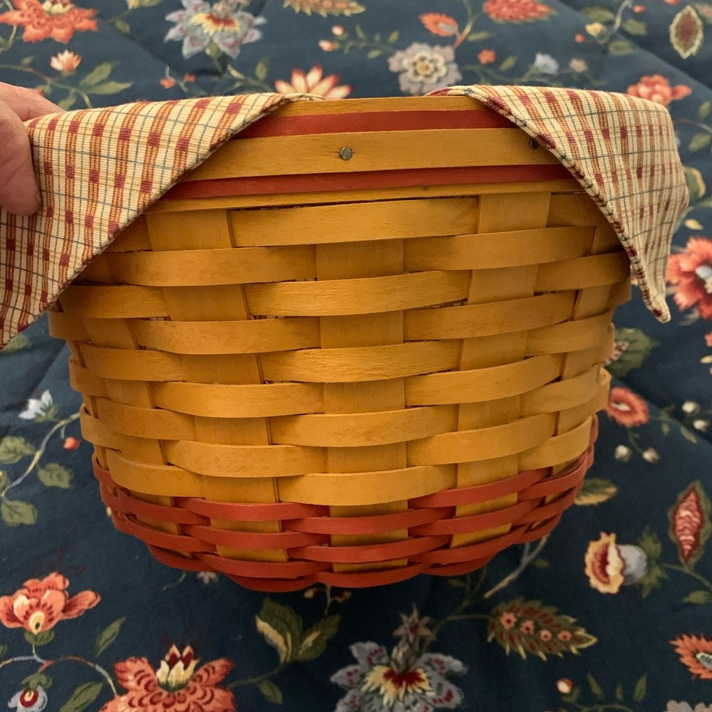 Longaberger Basket with Red and white Plaid